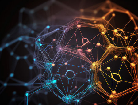 3D Hologram Abstract Background Network Connection. generative AIの素材