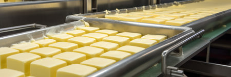 Industrial production of butter and margarine. very tasty and healthy dairy product. Generative AIの素材