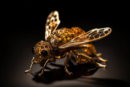 jewelry.bee made of gold and semi-precious stones. generative AIの素材