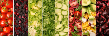 Background of fresh vegetables. fresh food. Healthy food. vitamins and fresh food.Generative AIの素材