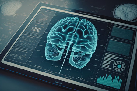 futuristic image of a medical device for the study of human health. generative AIの素材
