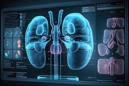 futuristic image of a medical device for the study of human health. generative AIの素材