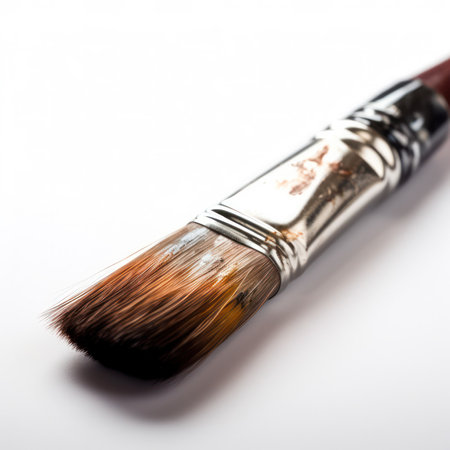 brush in paint isolated on white background. Generative AIの素材