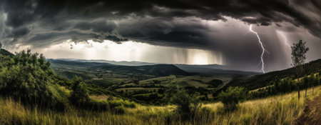 weather image in nature. rain , hurricane and storm. Generative AIの素材
