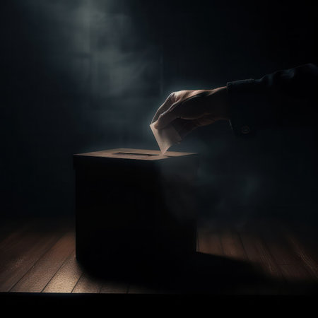 free elections. the hand that lowered the ballot into the voting box.freedom and the will of the people. generative AIの素材