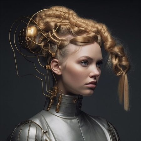 avant-garde hairstyle. fashion and high art of hairstyle. poster and magazine for stylists and colorists. Generative AIの素材