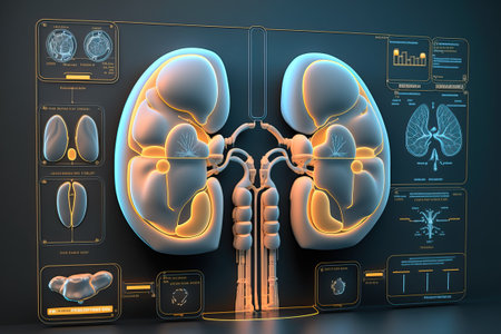 futuristic image of a medical device for the study of human health. generative AIの素材