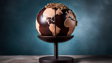 chocolate globe. chocolate day, world chocolate day. Generative AIの素材