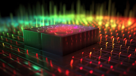 abstract background of thin glass and fiber optics closeup, modern computer communication technology, blur. Generative AIの素材