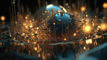 abstract background of thin glass and fiber optics closeup, modern computer communication technology, blur. Generative AIの素材