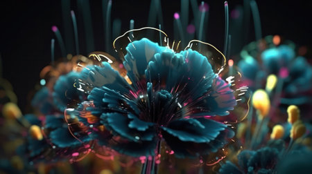 abstract background of thin glass and fiber optics closeup, modern computer communication technology, blur. Generative AIの素材