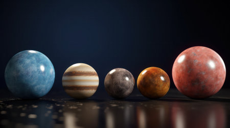 planet-shaped handmade chocolates. Generative AIの素材