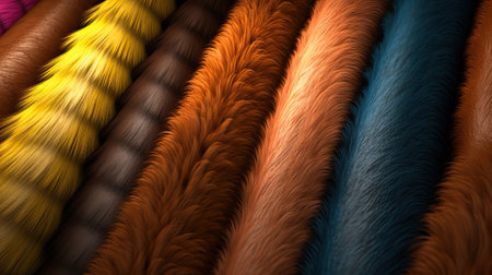 assortment faux fur texture in different colors .animal welfare concept. Generative AIの素材
