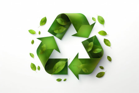 vegetable recycling logo on a white background. Sustainable energy, ecological concept. Generative AIの素材