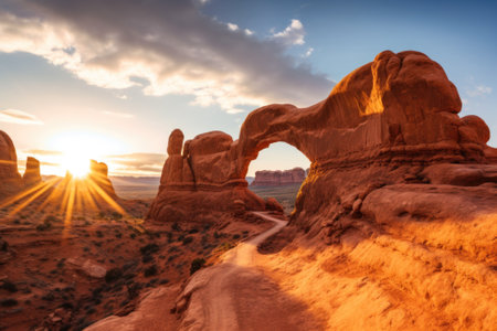 Arches National Park, wallpaper. Neural network AI generated.の素材