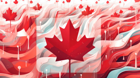 the celebration of Canada Day - the main public holiday, established in honor of the unification of all the North American colonies of Britain into a single dominion of Canada. Generative AIの素材