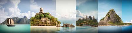 travel and vacation travel planning promotion banner. variations Travel destinationsの素材