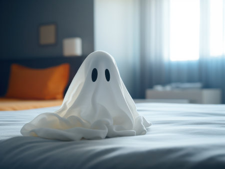 cute and funny ghost reading a book .Generative AIの素材
