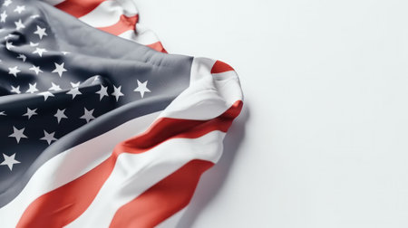 America flag banner on white background. Generative AIの素材