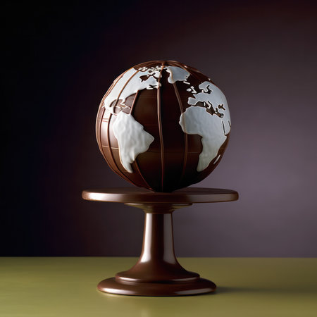 chocolate globe. chocolate day, world chocolate day. Generative AIの素材