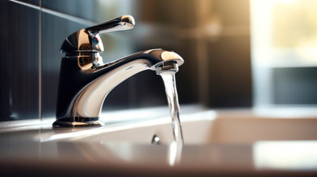 close up basin faucet .Generative AIの素材