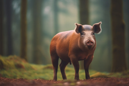 wild boar in their natural environment in the forest. Generative AIの素材