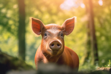 wild boar in their natural environment in the forest. Generative AIの素材