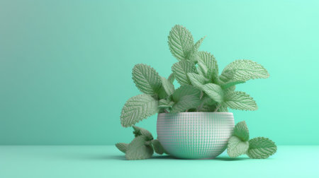 mint color items on a pink background. visualization of the space of a single color scheme. wallpaper or background. copy space.Generative AIの素材