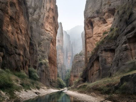 Blue river from Koprulu Tazi canyon, Manavgat, Antalya, TÃ¼rkiye. Generative AIの素材