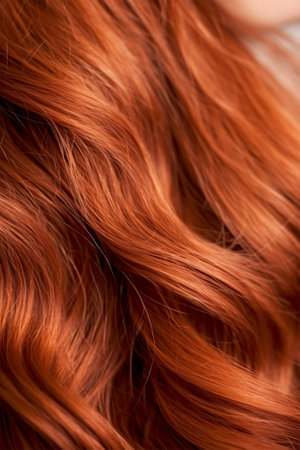 close-up element of portrait of young woman with bright red hair color and hairstyle. Banner or poster. Social media content for beauty salons. hair dye color in the catalog. Generative AIの素材