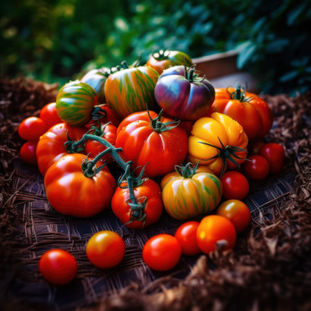 freshly picked fresh tomatoes.Generative AIの素材