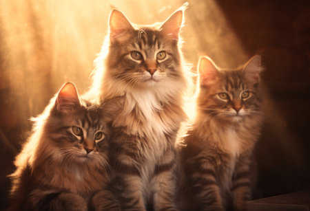 cute kittens in the barn on the farm. Generative AIの素材