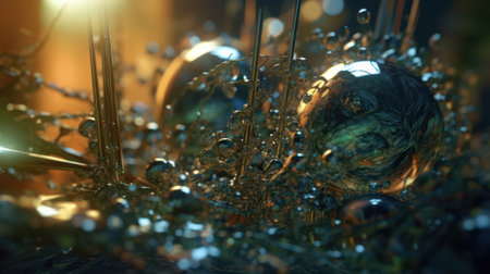 abstract background of thin glass and fiber optics closeup, modern computer communication technology, blur. Generative AIの素材