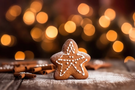 homemade Christmas gingerbread for Christmas on the table. holiday conceptの素材