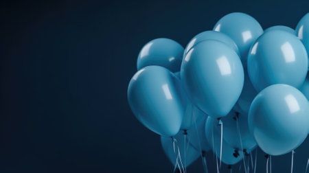blue balloons on a blue background.copy space.の素材
