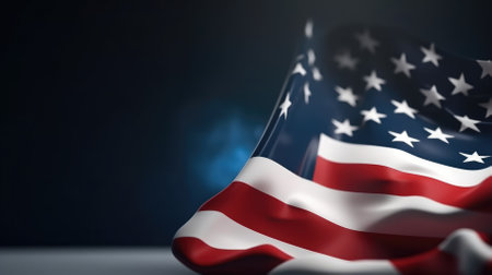 event banner with american flag and copy space .concept of peoples free will, democracy and independence.の素材