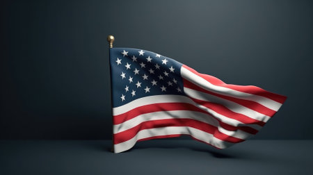 event banner with american flag and copy space .concept of peoples free will, democracy and independence.の素材
