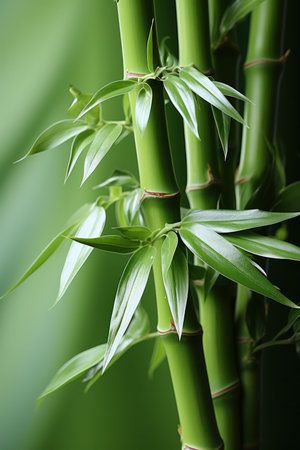 vertical Green bamboo nature background with place for text.の素材