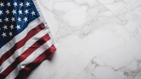 event banner with american flag and copy space .concept of peoples free will, democracy and independence.の素材