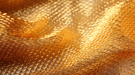 background close-up golden wicker mesh under light.Monochrome.の素材