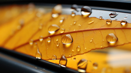 close-up maple leaves after rain with water drops.autumn mood.の素材