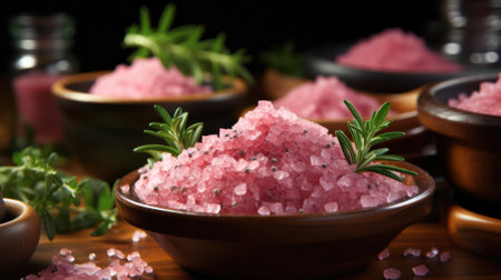 pink bath salt or aromatherapy .spa concept .の素材