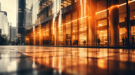 business and finance.abstract business background with buildings and people in motion. motion blur.の素材