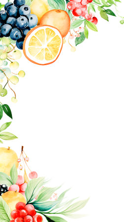 Citrus slices with green leaves and fruits on a white background, banner for the site, place for text, postcardの素材