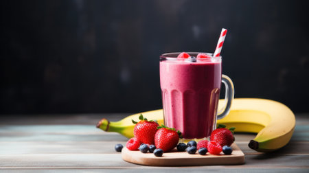 Diet smoothie of berries .Berry Banana Smoothieの素材