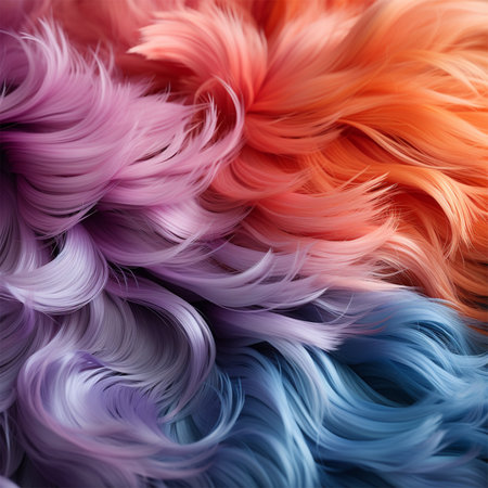Soft swirls in pastel shades of pink, purple, orange, and blue create a soothing abstract background. Wallpaper, graphic design background, print and digital artwork, concept art, creative projectsの素材