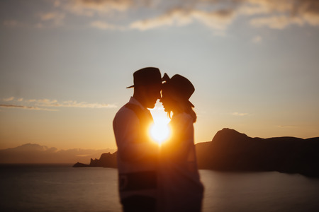 love story on sunsetの写真素材