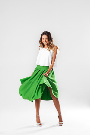 Fashion photo of young magnificent woman.の写真素材