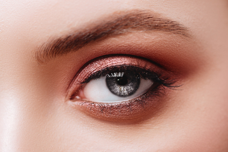 Female Eye with Extreme Long False Eyelashes. Eyelash Extensions.の写真素材