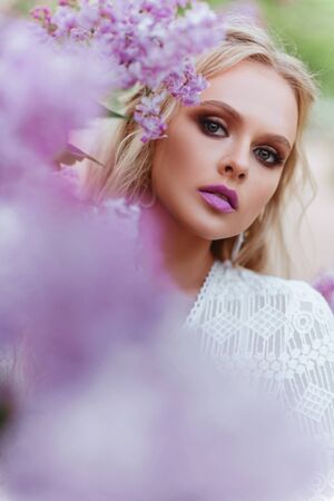 Fine art portrait of a girl in vintage dressの写真素材